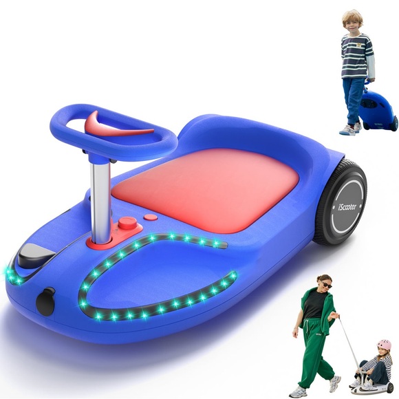 Blue and Red Kids Electric Ride-On Car